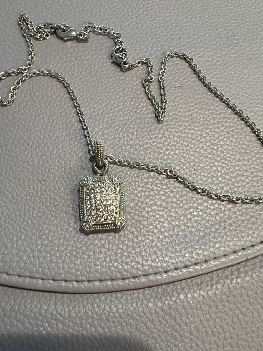 Judith Ripka Silver-Tone Pavé Pendant Necklace